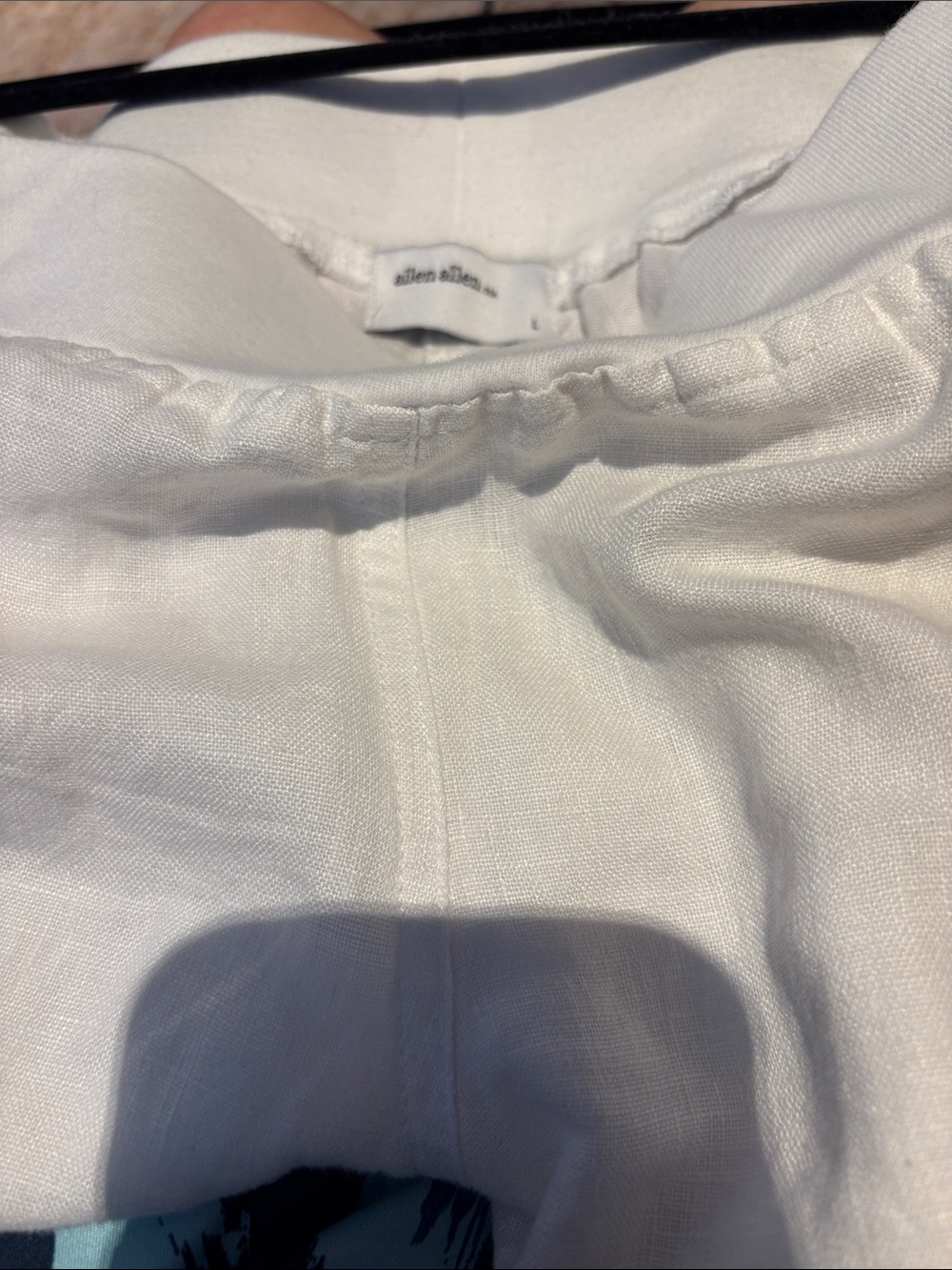 Allen Allen White Linen Pant